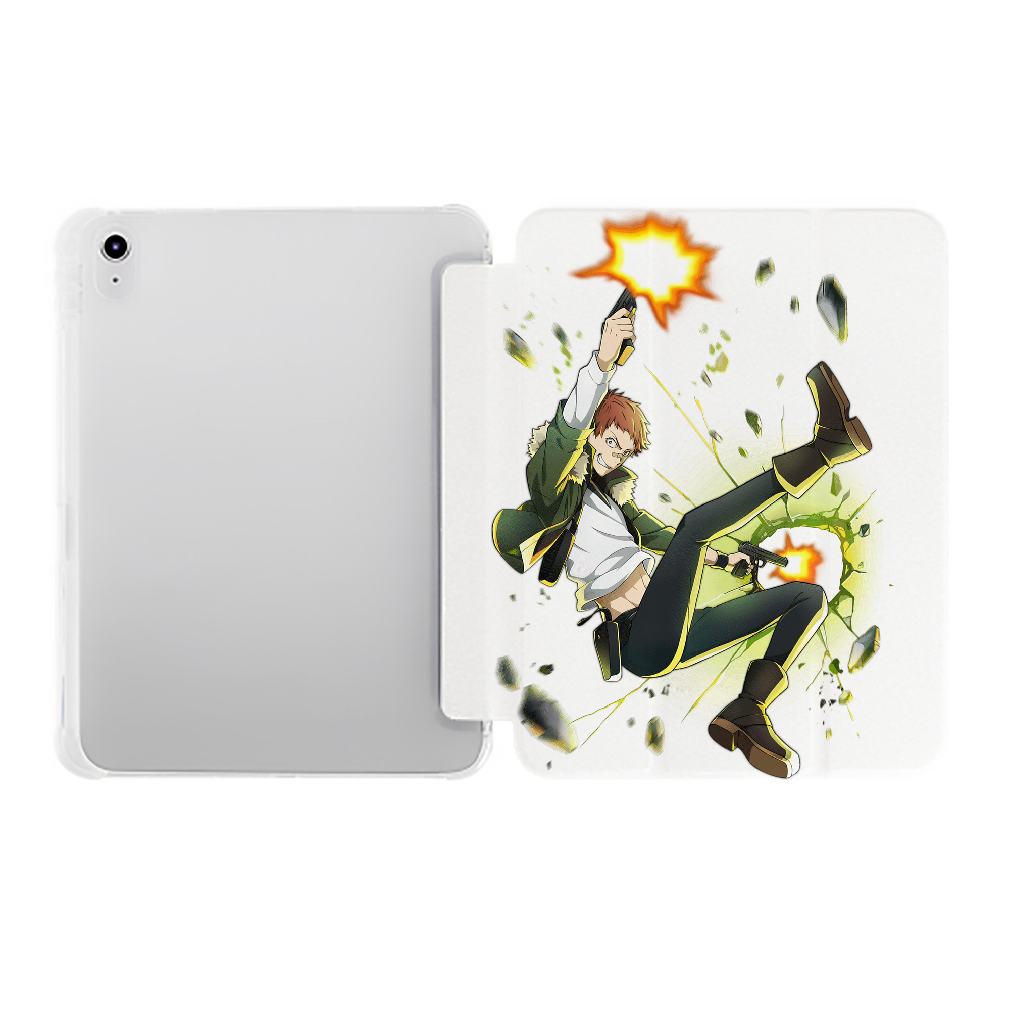 （画像用） 文豪ストレイドッグス Bungo Stray Dogs IPad ケース ペン収納付き 三つ折りスタンド PUレザー×シリコン 対応機種9.5/10.5/10.9インチ